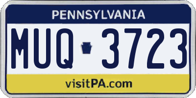 PA license plate MUQ3723