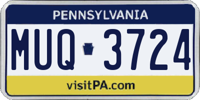 PA license plate MUQ3724
