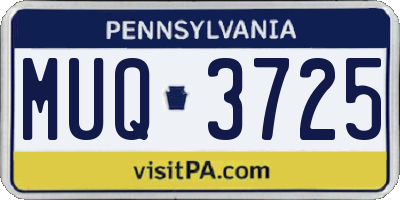 PA license plate MUQ3725