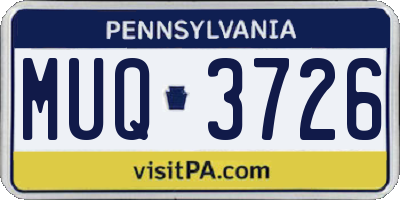PA license plate MUQ3726