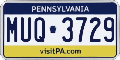 PA license plate MUQ3729
