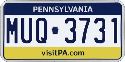 PA license plate MUQ3731