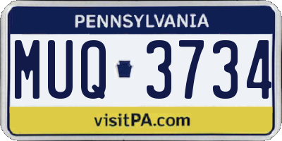 PA license plate MUQ3734
