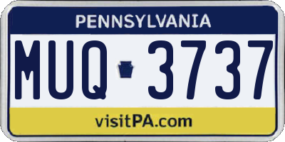 PA license plate MUQ3737
