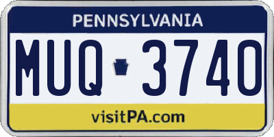 PA license plate MUQ3740