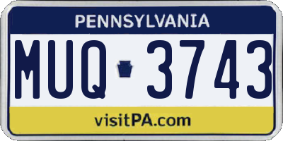 PA license plate MUQ3743