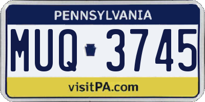 PA license plate MUQ3745