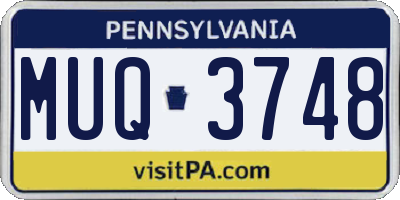 PA license plate MUQ3748