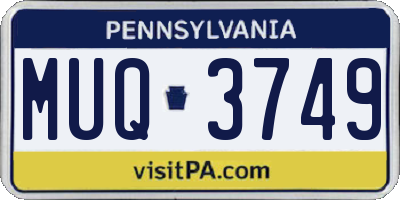 PA license plate MUQ3749