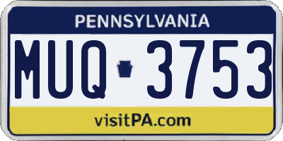 PA license plate MUQ3753