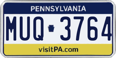 PA license plate MUQ3764