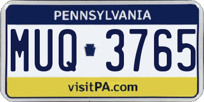 PA license plate MUQ3765