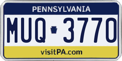 PA license plate MUQ3770