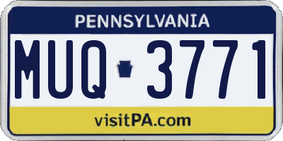 PA license plate MUQ3771