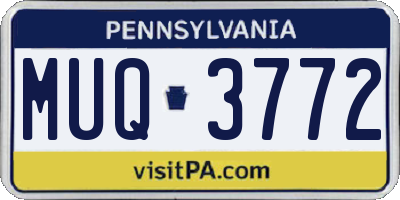 PA license plate MUQ3772