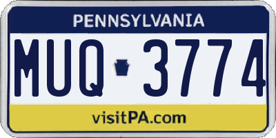 PA license plate MUQ3774