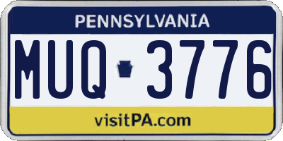 PA license plate MUQ3776