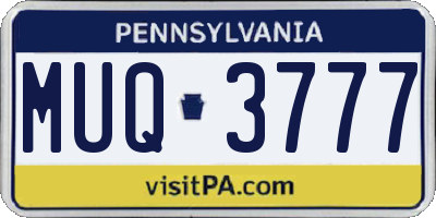 PA license plate MUQ3777