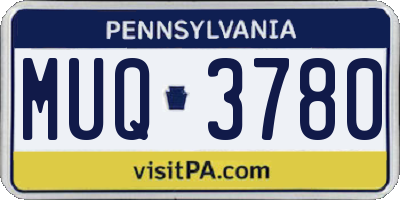 PA license plate MUQ3780