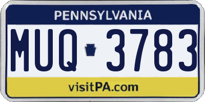 PA license plate MUQ3783