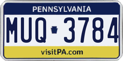 PA license plate MUQ3784