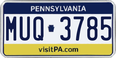 PA license plate MUQ3785