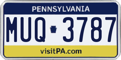 PA license plate MUQ3787