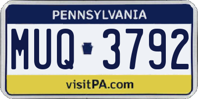 PA license plate MUQ3792