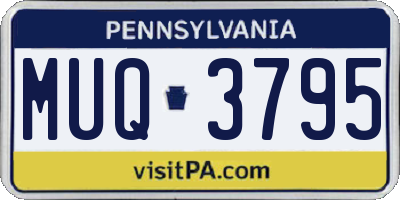 PA license plate MUQ3795
