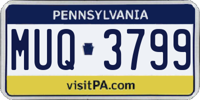 PA license plate MUQ3799