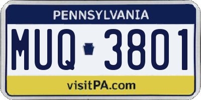 PA license plate MUQ3801