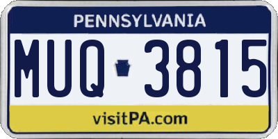 PA license plate MUQ3815