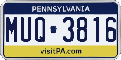 PA license plate MUQ3816