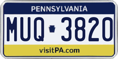 PA license plate MUQ3820