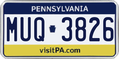 PA license plate MUQ3826