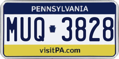 PA license plate MUQ3828