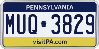 PA license plate MUQ3829
