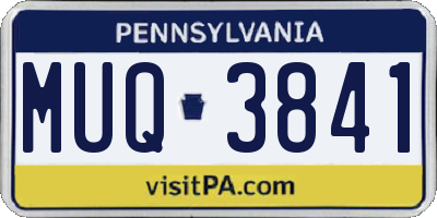 PA license plate MUQ3841