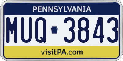 PA license plate MUQ3843
