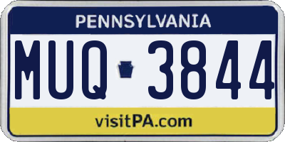 PA license plate MUQ3844