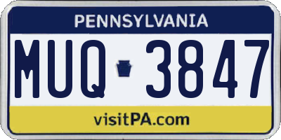 PA license plate MUQ3847