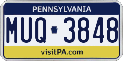 PA license plate MUQ3848