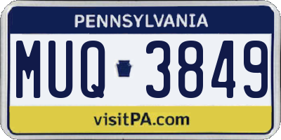 PA license plate MUQ3849