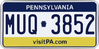 PA license plate MUQ3852