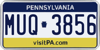 PA license plate MUQ3856