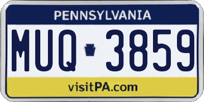 PA license plate MUQ3859