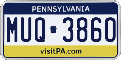 PA license plate MUQ3860
