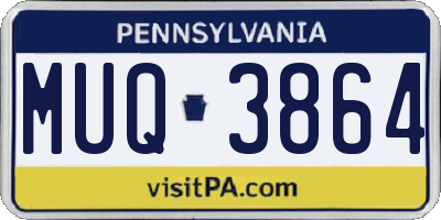 PA license plate MUQ3864