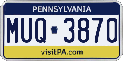 PA license plate MUQ3870