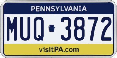 PA license plate MUQ3872